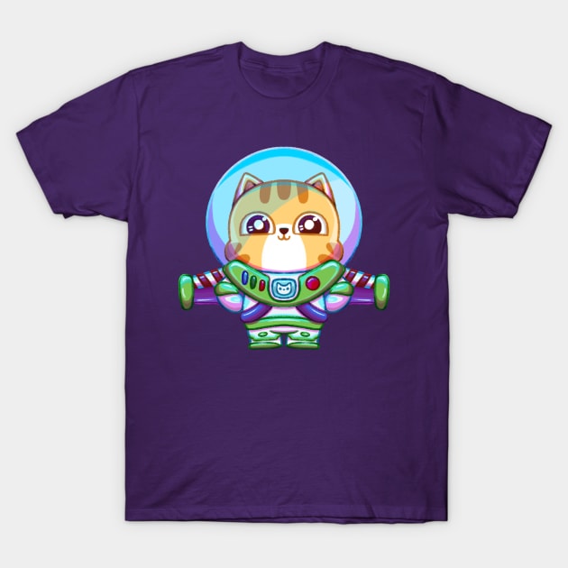 Space Ranger Astronaut Kitty Cat T-Shirt by Sardoodles